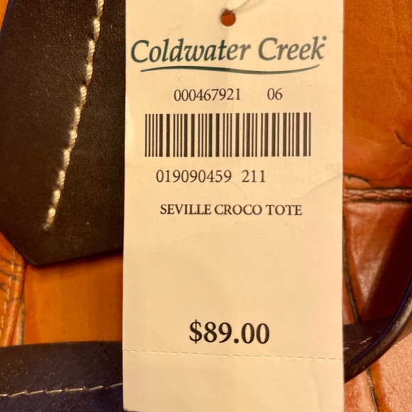 New with tags Coldwater Creek Seville Croco Tote! - Picture 3 of 3